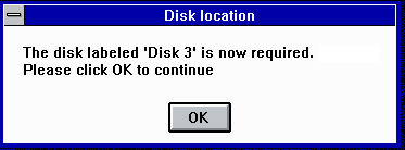 please insert disk number 3 to continue